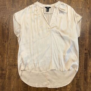 Champagne Blouse V neck size S